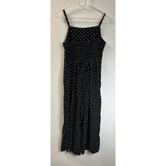 Old Navy Jumpsuit Womens M Black White Polka Dot Square Neck Sleeveless - Picture 2 of 4